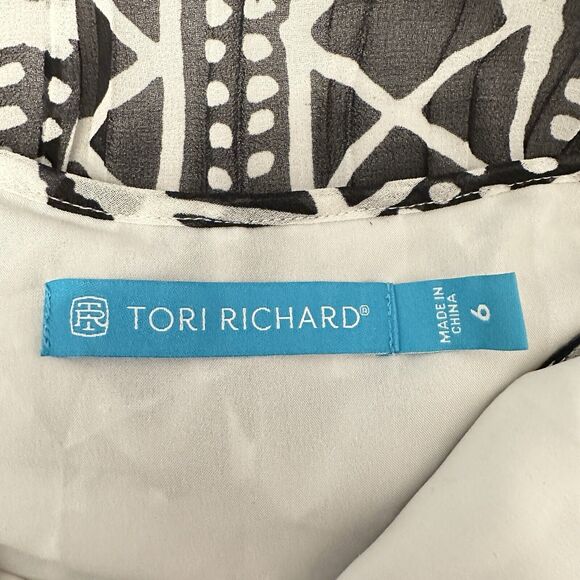 Tori Richard Summer Geometric Boho Hawaian Halter Beach Sheer Flowy Dress Sz 6 - Picture 7 of 9